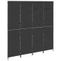 Preview: Raumteiler 4 Paneele Faltbar Schwarz 195x180 cm Poly-Rattan