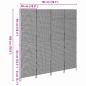 Preview: Raumteiler 4 Paneele Faltbar Schwarz 195x180 cm Poly-Rattan