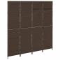 Preview: Raumteiler 4 Paneele Faltbar Braun 195x180 cm Poly Rattan
