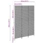 Preview: Raumteiler 3 Paneele Faltbar Beige 146x200 cm Poly Rattan