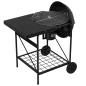 Preview: Grillwagen Schwarz mit Deckel 96x72x113 cm Metall