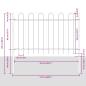 Preview: Gartenzaun mit Bogenoberteil Weiß 1,7x1,2 m aus Stahl