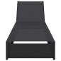 Preview: Sonnenliege Schwarz 60x200x27 cm Poly Rattan