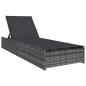 Preview: Sonnenliege Grau 60x200x27 cm Poly Rattan