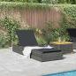 Preview: Sonnenliege Grau 60x200x27 cm Poly Rattan