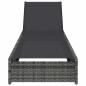Preview: Sonnenliege Grau 60x200x27 cm Poly Rattan