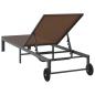 Preview: Sonnenliege mit Rädern Braun Poly Rattan