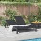 Preview: Sonnenliege Poly-Rattan Schwarz