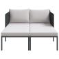Preview: Sonnenliege mit Kissen für 2 Personen Anthrazit 115x153x69,5 cm Stahl