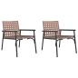 Preview: Gartenstühle 2 Stück Schwarz 79x56x73,5 cm Poly Rattan
