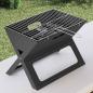 Preview: Faltbarer Holzkohle-Grill Schwarz 46x30x31 cm aus Stahl
