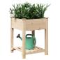 Preview: Gartenpflanzer mit Regal 60x60x76 cm aus massivem Kiefernholz