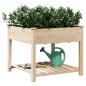 Preview: Gartenpflanzer mit Regal 90x90x76 cm aus massivem Kiefernholz