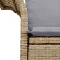 Preview: ARDEBO.de - 2-Sitzer Garten-Sofa mit Kissen Beige Poly Rattan