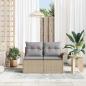 Preview: 2-Sitzer Garten-Sofa mit Kissen Beige Poly Rattan