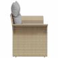 Preview: Gartensofa mit Kissen Beige 141 x 62 x 69cm Poly-Rattan