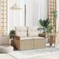 Preview: ARDEBO.de - Gartensofa mit Kissen Beige 141 x 62 x 69cm Poly-Rattan