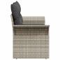 Preview: 2-Sitzer Garten-Sofa mit Kissen Hellgrau Poly Rattan