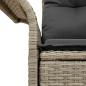 Preview: 2-Sitzer Garten-Sofa mit Kissen Hellgrau Poly Rattan