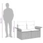 Preview: 2-Sitzer Garten Sofa mit Stauraum und Kissen Braun Poly-Rattan