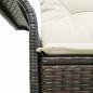 Preview: 2-Sitzer Garten Sofa mit Stauraum und Kissen Braun Poly-Rattan