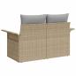Preview: 2-Sitzer Garten-Sofa mit Stauraum & Kissen Beige Poly Rattan