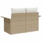 Preview: 2-Sitzer Gartensofa mit Stauraum und Kissen Beige Poly Rattan