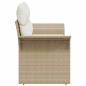 Preview: 2-Sitzer Gartensofa mit Stauraum und Kissen Beige Poly Rattan