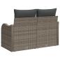 Preview: ARDEBO.de - 2-Sitzer Gartensofa mit Stauraum und Kissen Grau Poly Rattan