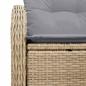 Preview: 2-Sitzer Garten-Sofa mit Stauraum und Kissen Beige Poly Rattan