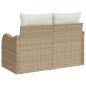 Preview: 2-Sitzer Garten-Sofa mit Stauraum und Kissen Beige Poly Rattan