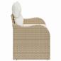 Preview: 2-Sitzer Garten-Sofa mit Stauraum und Kissen Beige Poly Rattan