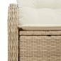 Preview: 2-Sitzer Garten-Sofa mit Stauraum und Kissen Beige Poly Rattan