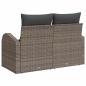 Preview: ARDEBO.de - 2-Sitzer Garten-Sofa mit Kissen Grau Poly-Rattan