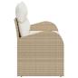 Preview: 2-Sitzer Gartensofa mit Kissen Beige Poly Rattan