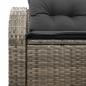 Preview: 2-Sitzer Garten-Sofa mit Stauraum und Kissen Grau Poly Rattan