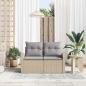Preview: 2-Sitzer Garten-Sofa mit Stauraum und Kissen Beige Poly Rattan