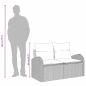 Preview: 2-Sitzer Garten Sofa mit Stauraum und Kissen Beige Poly Rattan