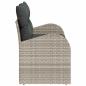 Preview: 2-Sitzer Garten-Sofa mit Stauraum & Kissen Hellgrau Poly Rattan