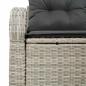 Preview: 2-Sitzer Garten-Sofa mit Stauraum & Kissen Hellgrau Poly Rattan