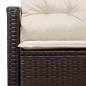 Preview: 2-Sitzer Gartensofa mit Kissen Braun Poly Rattan