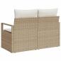 Preview: 2-Sitzer Garten-Sofa mit Stauraum und Kissen Beige Poly Rattan