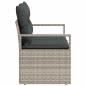 Preview: 2-Sitzer Garten Sofa mit Stauraum und Kissen Grau Poly Rattan