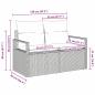 Preview: 2-Sitzer Garten Sofa mit Stauraum und Kissen Grau Poly Rattan
