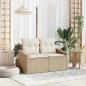 Preview: ARDEBO.de - 2-Sitzer Gartensofa mit Kissen Beige Poly Rattan