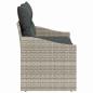 Preview: 2-Sitzer Garten-Sofa mit Kissen Grau Poly Rattan