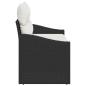 Preview: 2-Sitzer Gartenbank mit Stauraum und Kissen Schwarz Poly Rattan