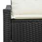 Preview: 2-Sitzer Gartenbank mit Stauraum und Kissen Schwarz Poly Rattan