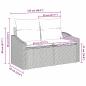 Preview: 2-Sitzer Gartenbank mit Stauraum und Kissen Schwarz Poly Rattan
