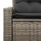 Preview: 2-Sitzer Gartenbank mit Stauraum und Kissen Grau Poly Rattan